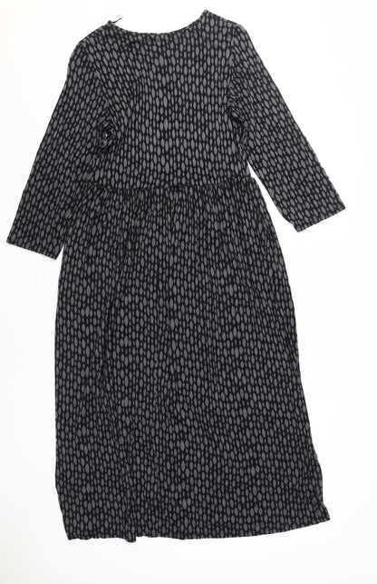 Roman Women Black Geometric Long Sleeve Dress - Size 12