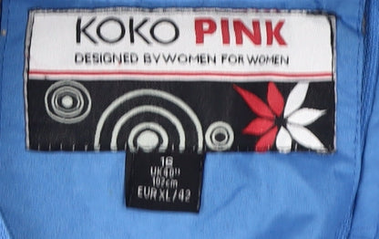 Womens UK Size 18 Koko Pink Blue Rain Coat