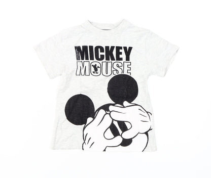 Disney Boys Grey Mickey Mouse T-Shirt 3-4 Years