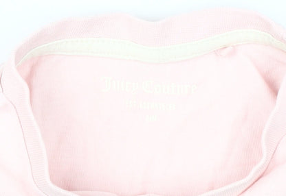 Juicy Couture Girls Pink Glitter Graphic Short Sleeve T-Shirt 2T