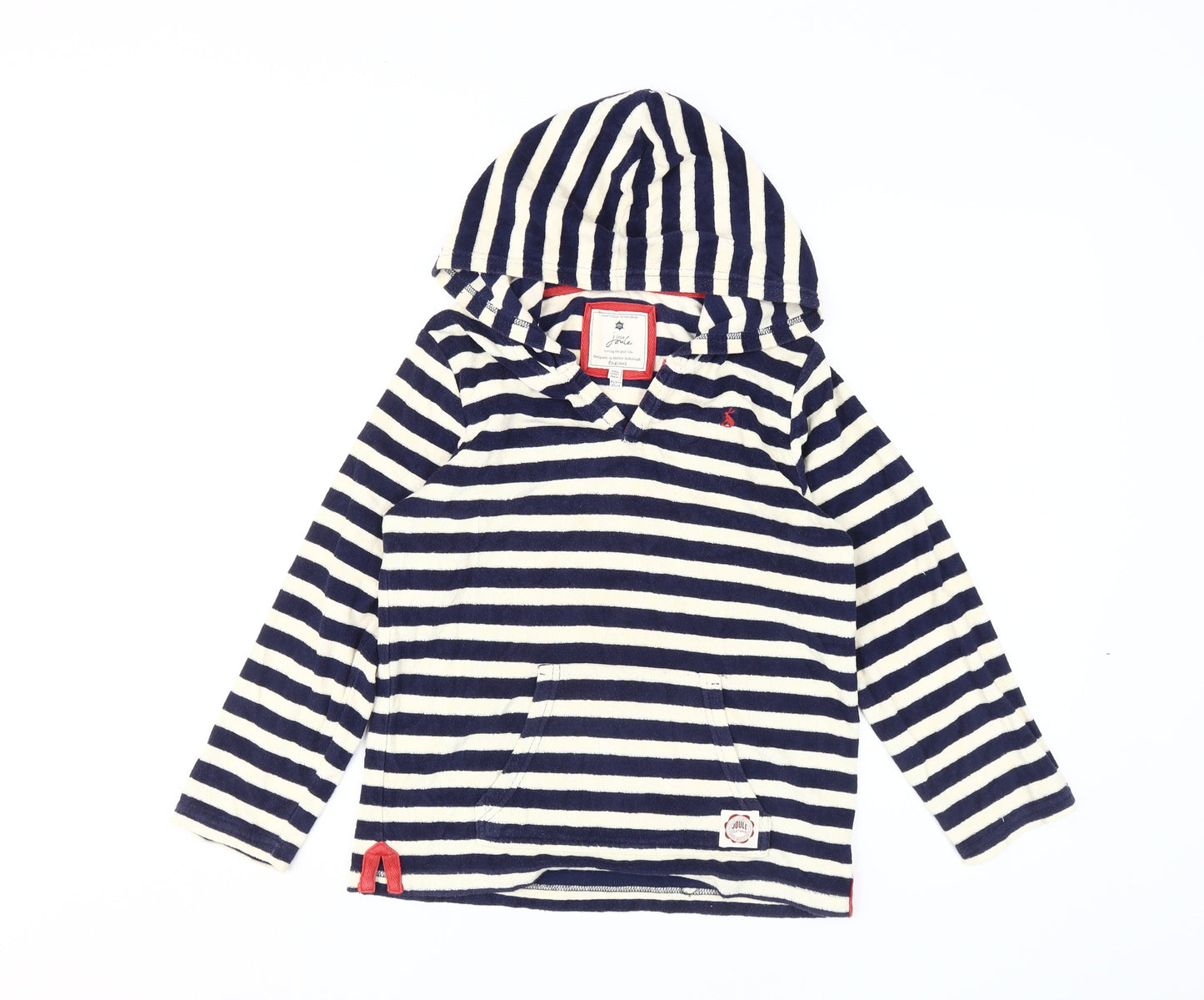 Joules Girls Blue Striped Pullover Hoodie 9-10 Years
