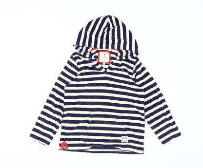 Joules Girls Blue Striped Pullover Hoodie 9-10 Years