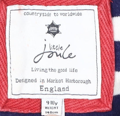 Joules Girls Blue Striped Pullover Hoodie 9-10 Years