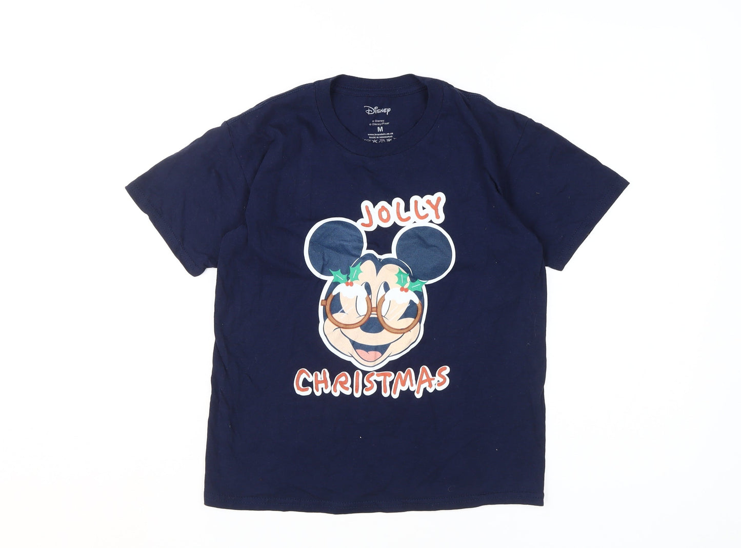 Disney Boys Blue Jolly Christmas T-Shirt, Size M