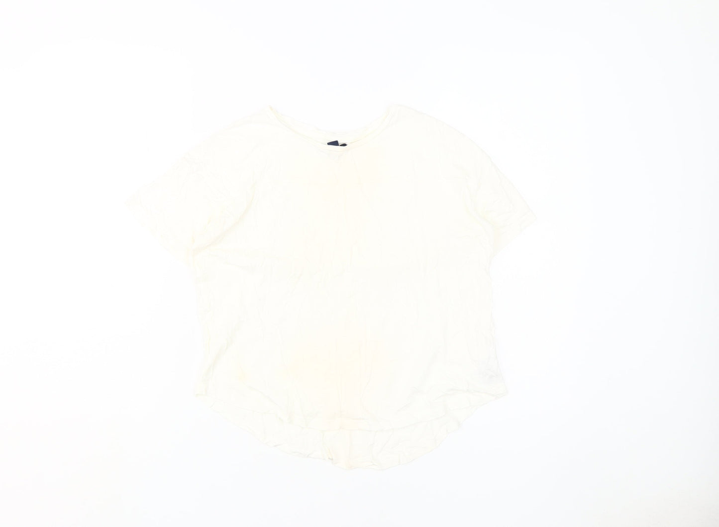 Gap Girls White T-Shirt, Size 14-16, Cotton Modal Blend