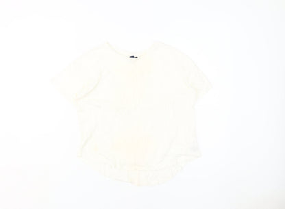 Gap Girls White T-Shirt, Size 14-16, Cotton Modal Blend