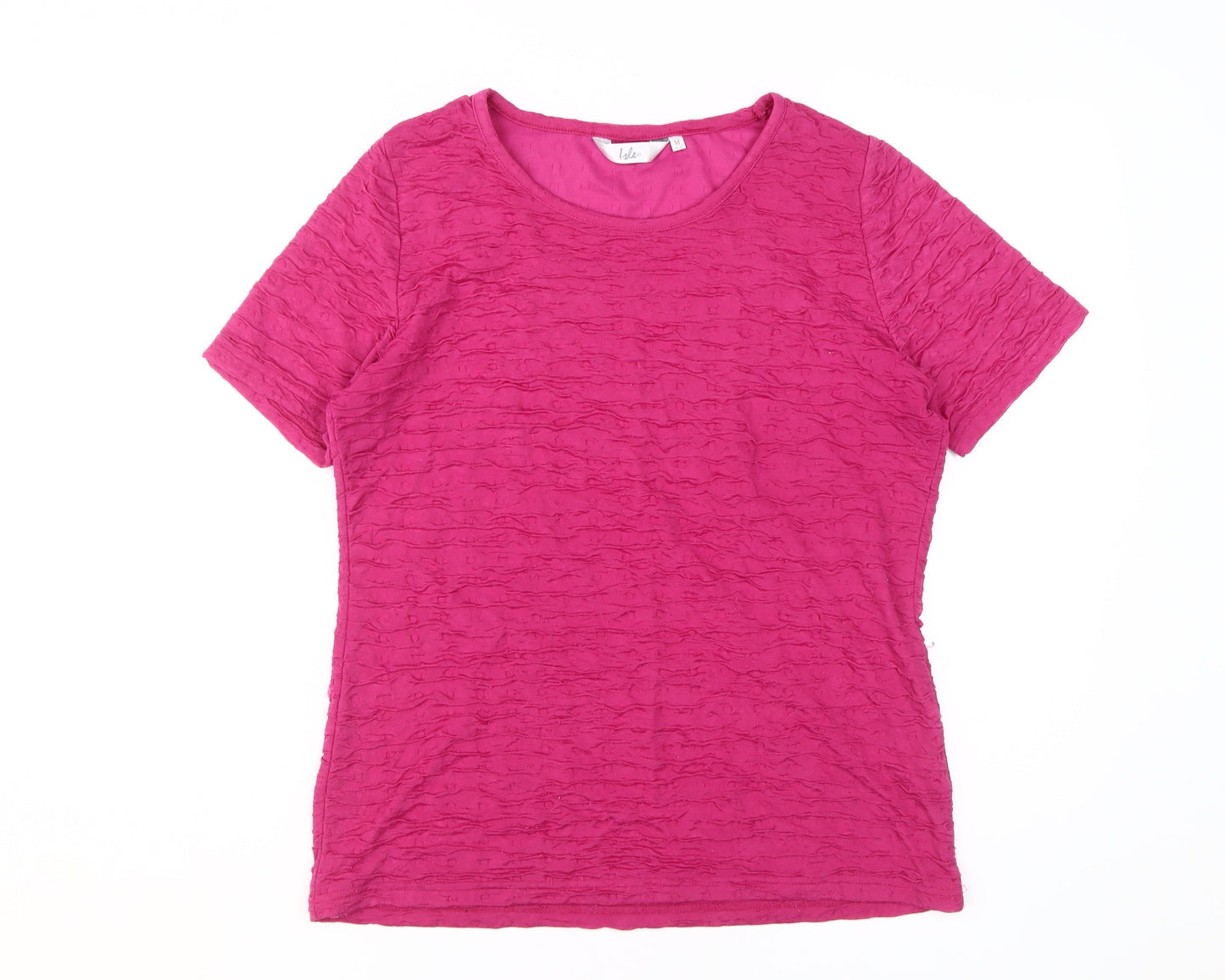 Isle Women's Pink Jersey T-Shirt Size 14 Short Sleeve