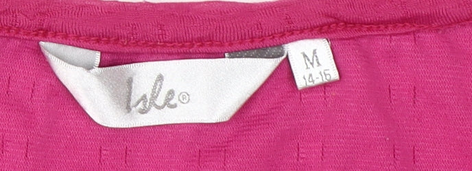 Isle Women's Pink Jersey T-Shirt Size 14 Short Sleeve