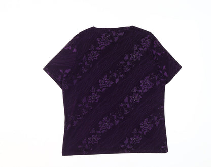 Womens UK Size 14 EWM Pure Classics Purple  T-Shirt