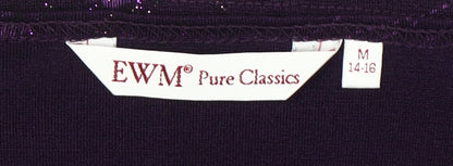 Womens UK Size 14 EWM Pure Classics Purple  T-Shirt