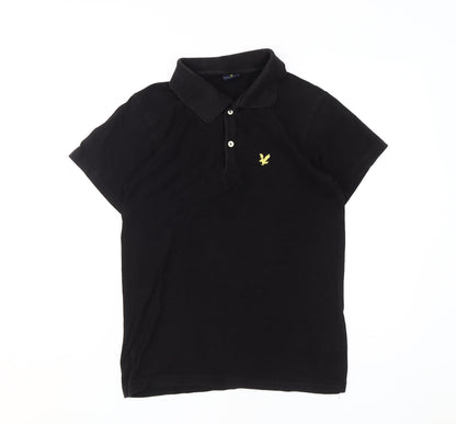 Lyle & Scott Men's Black Polo Shirt S - Vintage Style
