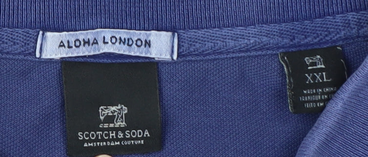Scotch & Soda Men's Blue 2XL Polo Shirt