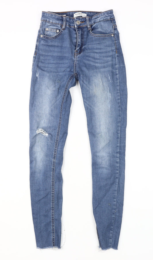 Pull&Bear Women's Blue Skinny Jeans Size 6