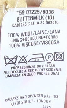 Marks and Spencer Women's Beige Blazer 10 Classic Formal