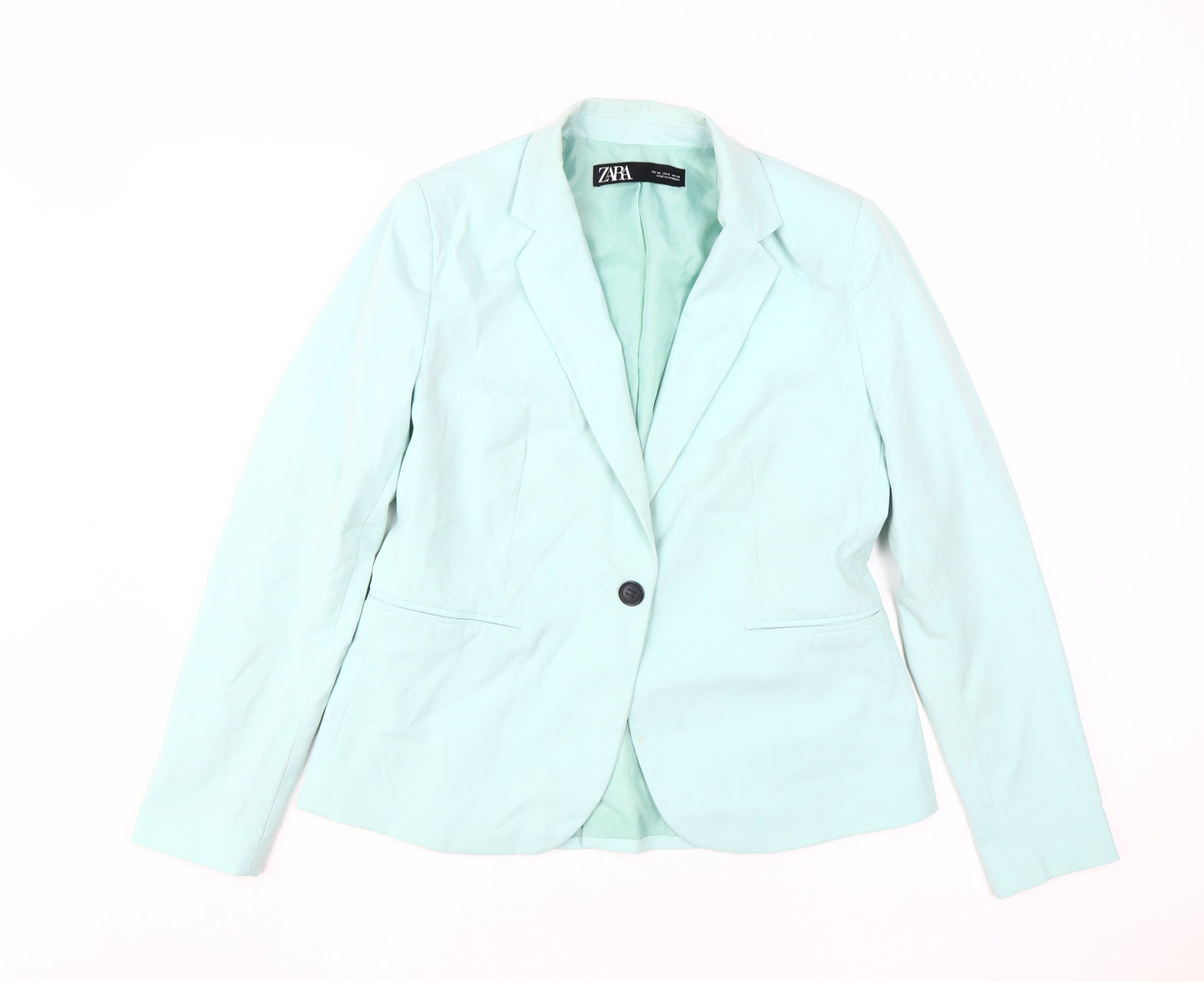 Womens UK Size 12 Zara Green Basic Blouse