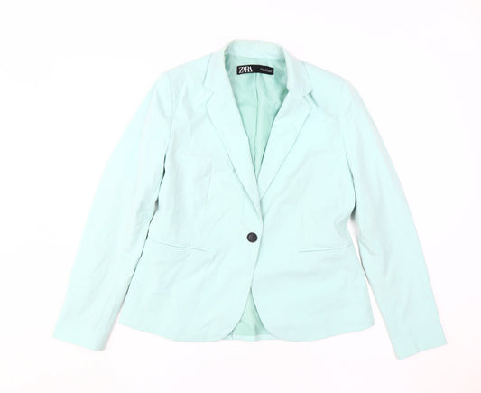 Womens UK Size 12 Zara Green Basic Blouse