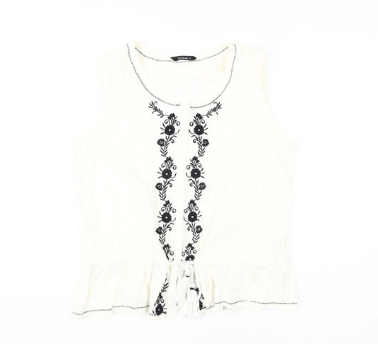 Womens UK Size 14 Roman Ivory Tunic Blouse