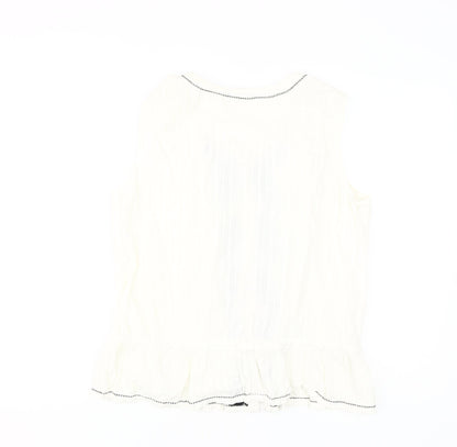 Womens UK Size 14 Roman Ivory Tunic Blouse