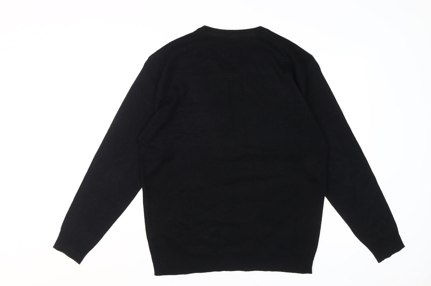 Pierre Cardin Men's Black V-Neck Jumper Size L Acrylic Knit