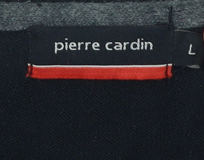 Pierre Cardin Men's Black V-Neck Jumper Size L Acrylic Knit