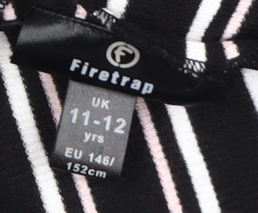 Firetrap Girls Black Striped Shift Dress - 11-12 Years