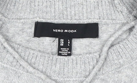 Womens UK Size L VERO MODA Grey Pullover Jumper