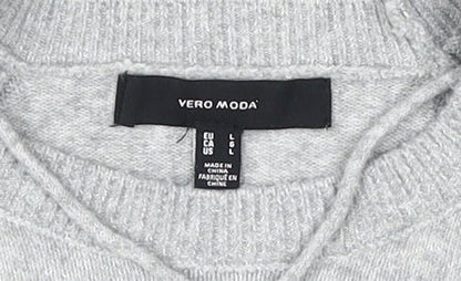 Womens UK Size L VERO MODA Grey Pullover Jumper