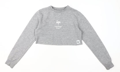 Hype Grey Cotton Women's Pullover Sweatshirt Size 6