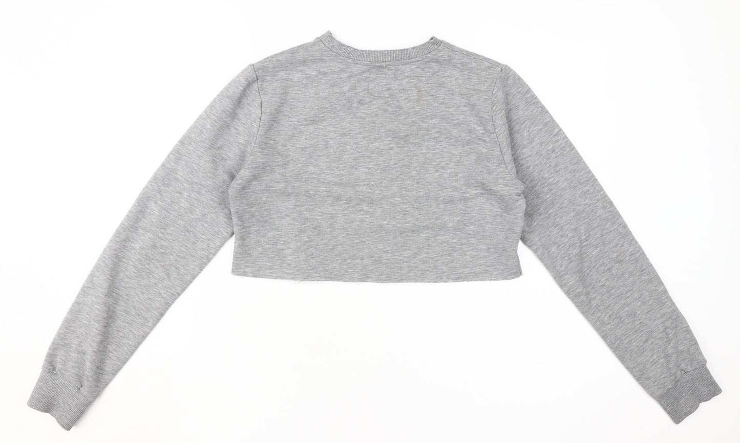 Hype Grey Cotton Women's Pullover Sweatshirt Size 6
