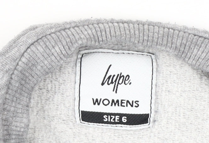 Hype Grey Cotton Women's Pullover Sweatshirt Size 6
