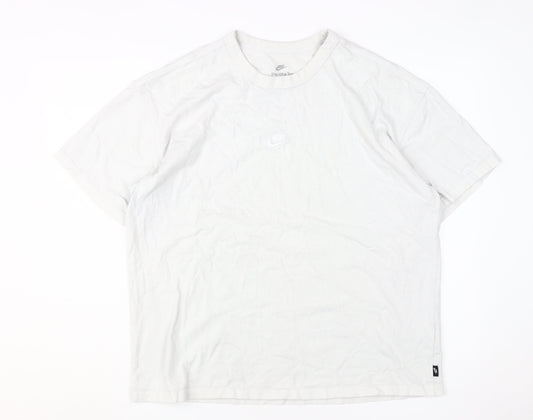 Nike Men's White 2XL Short Sleeve Cotton T-Shirt