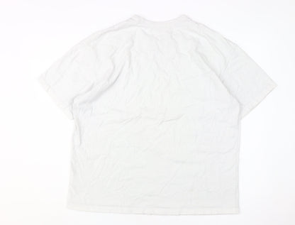 Nike Men's White 2XL Short Sleeve Cotton T-Shirt