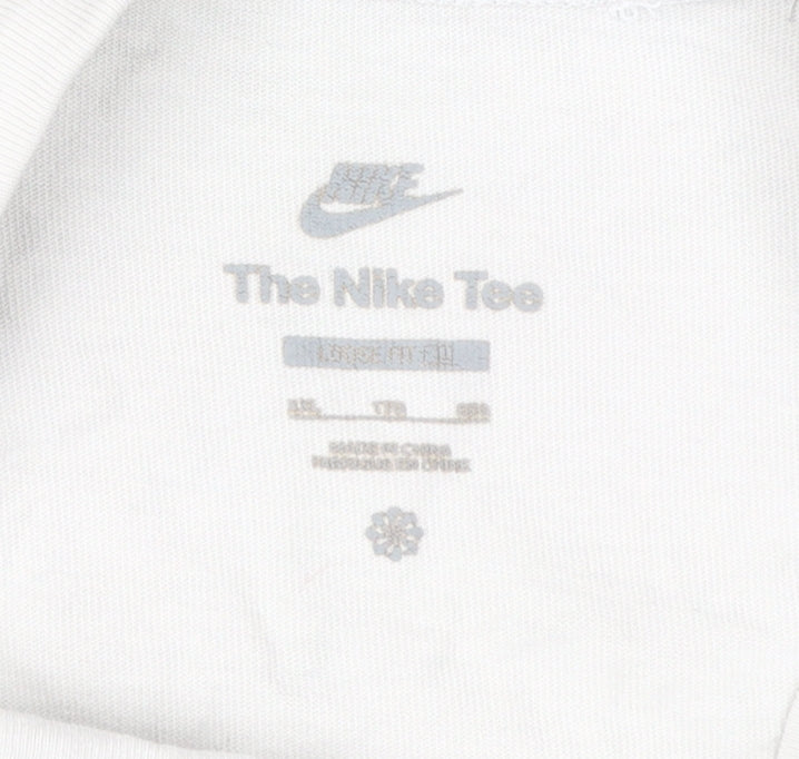 Nike Men's White 2XL Short Sleeve Cotton T-Shirt