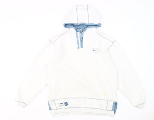 Nike Unisex White Logo Pullover Hoodie M