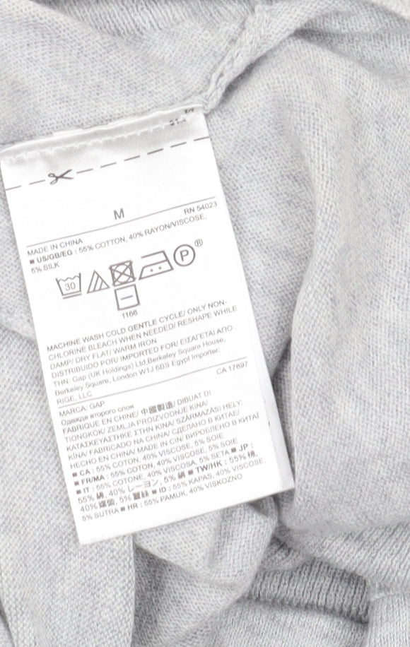 Gap Women's Grey Cardigan M Knit V-Neck