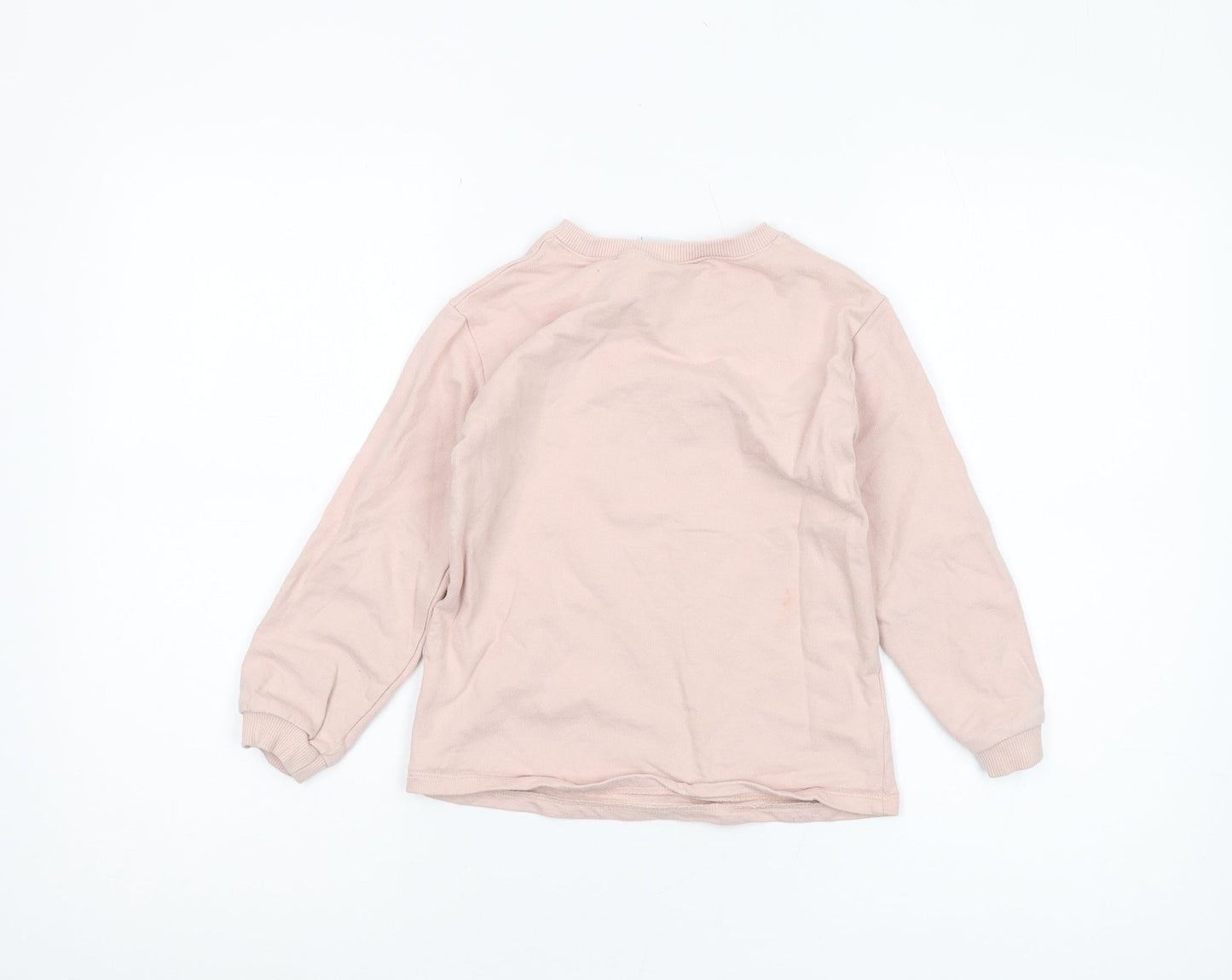 Disney Classics Girls Pink Sweatshirt, 5-6 Years, Sequin Cat Design