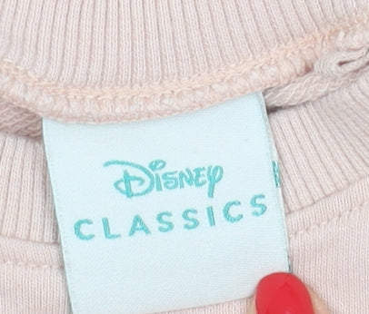 Disney Classics Girls Pink Sweatshirt, 5-6 Years, Sequin Cat Design