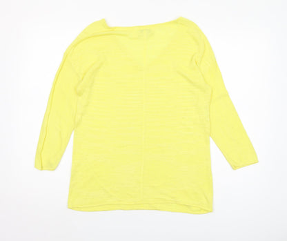 Monsoon Women's Yellow V-Neck Blouse - Medium