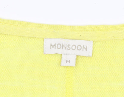 Monsoon Women's Yellow V-Neck Blouse - Medium