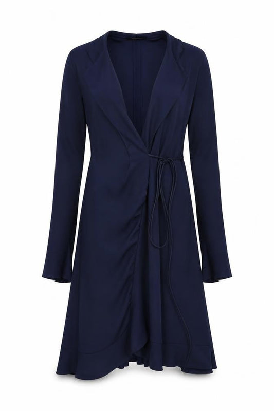 Front view of J.Crew Women's Blue XS Wrap Dress - Cocktail Style