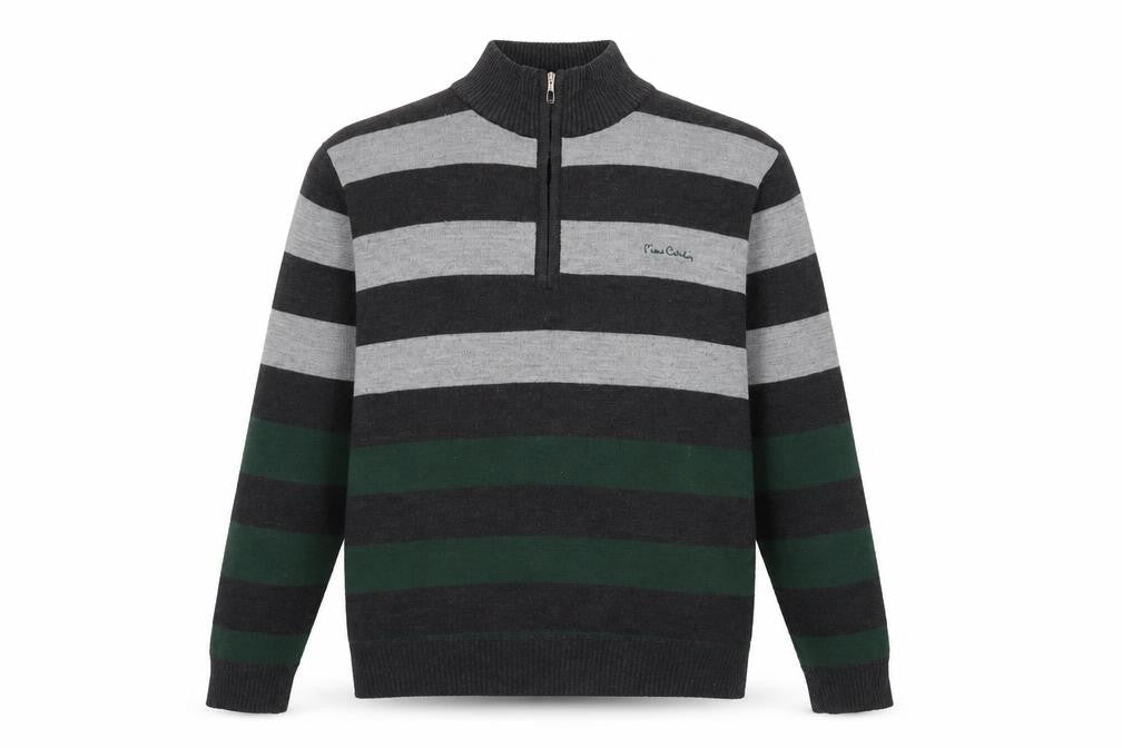Mens UK Size M Pierre Cardin Multicoloured Full Zip Jumper