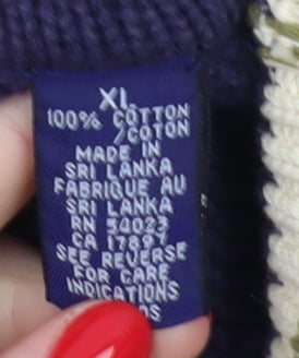 GAP Men's XL Blue V-Neck Pullover Jumper