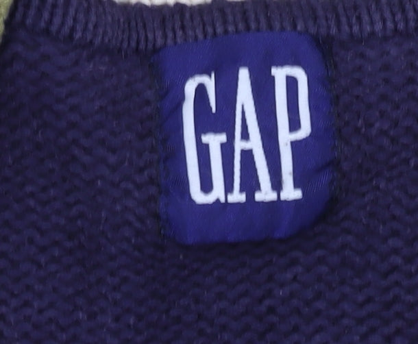 GAP Men's XL Blue V-Neck Pullover Jumper