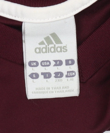 Adidas Men's Red Athletic Fit T-Shirt, Size L