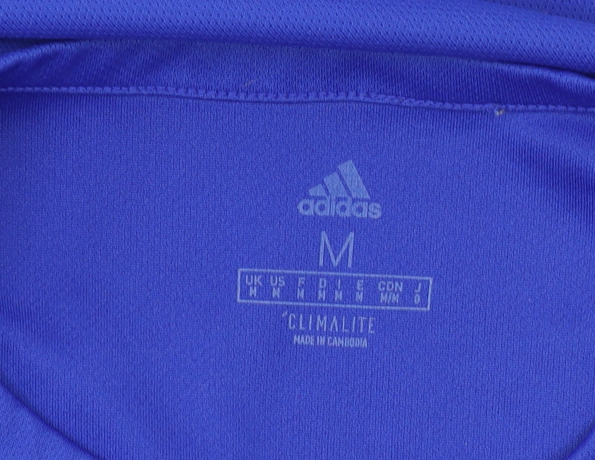 Adidas Men's M Blue Short Sleeve Crew Neck T-Shirt