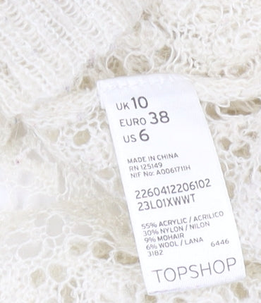 Womens UK Size UK 10 Topshop Ivory Pullover Jumper