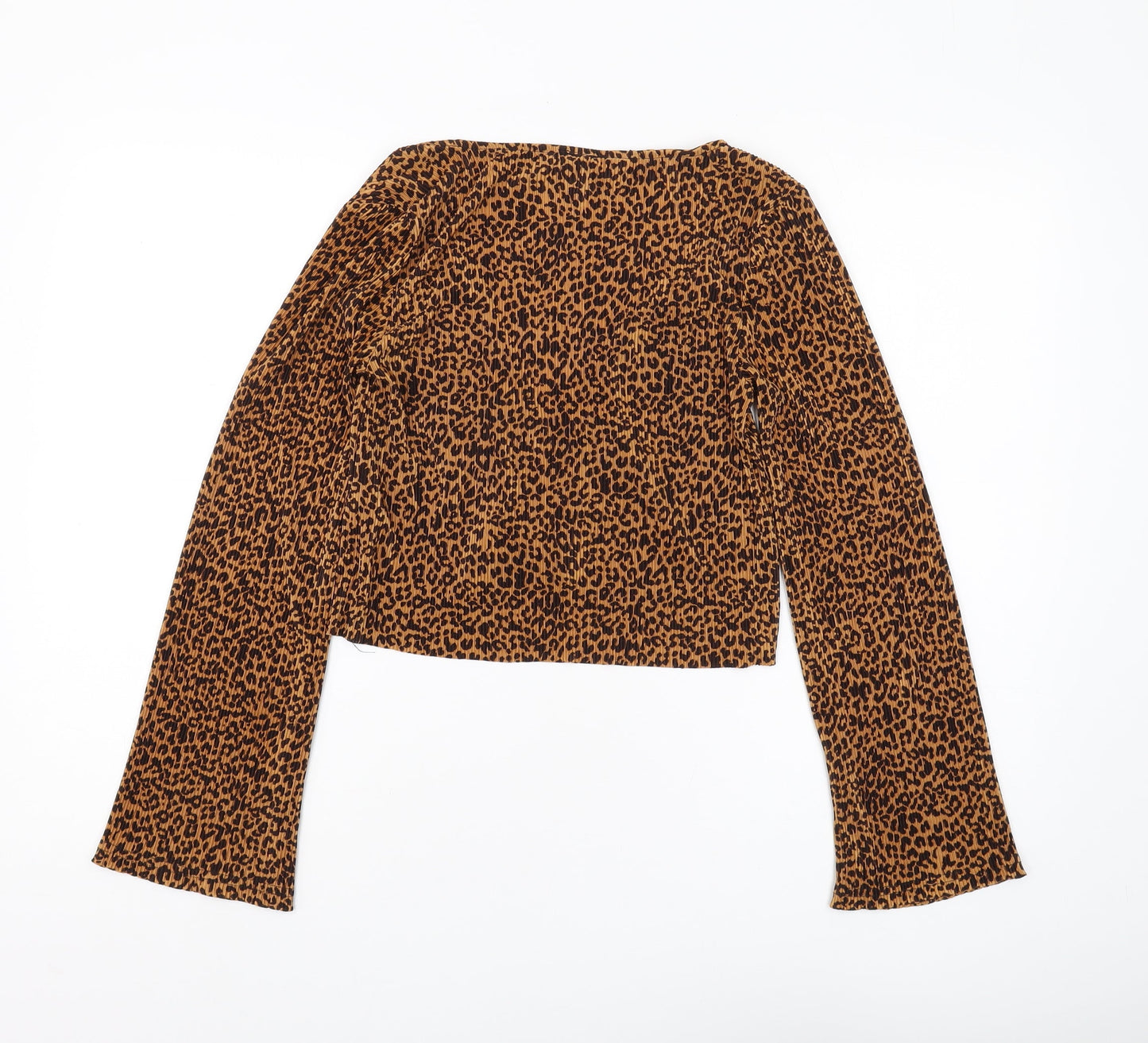 Womens UK Size 12 Urban Outfitters Brown Cropped Blouse