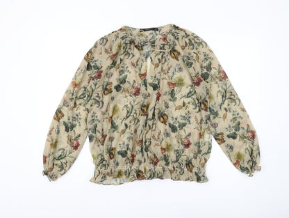 Zara Basic Women's Multicoloured Floral Blouse Size 10