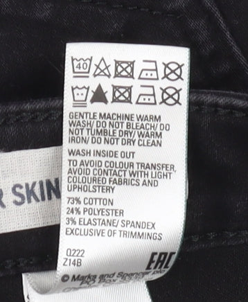 Womens UK Size 10 Marks and Spencer Slim Fit Skinny Black Jeans