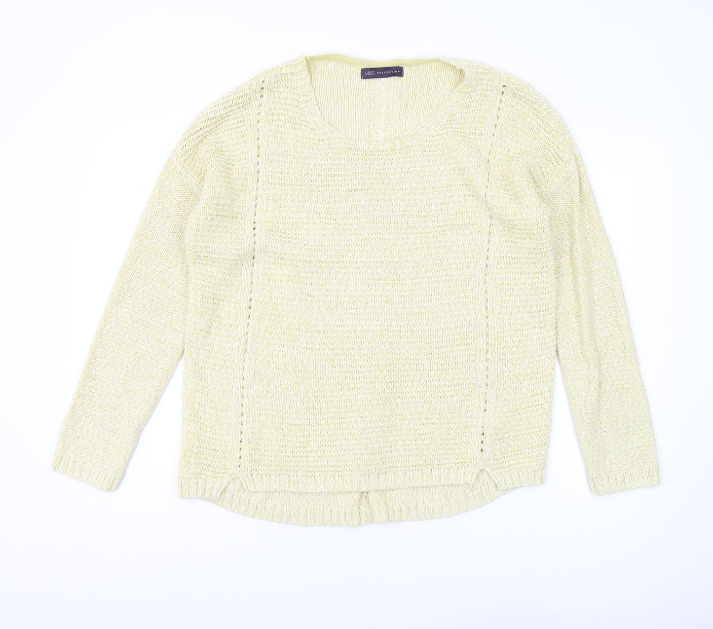 Womens UK Size 16 Marks and Spencer Yellow Pullover Jumper